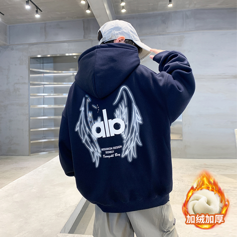 男童秋冬加绒卫衣2025新款