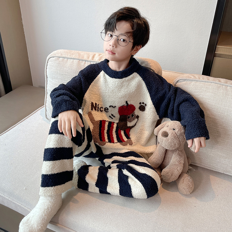男童秋冬家居服套装2025新款