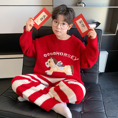 男童马年家居服套装2026新款