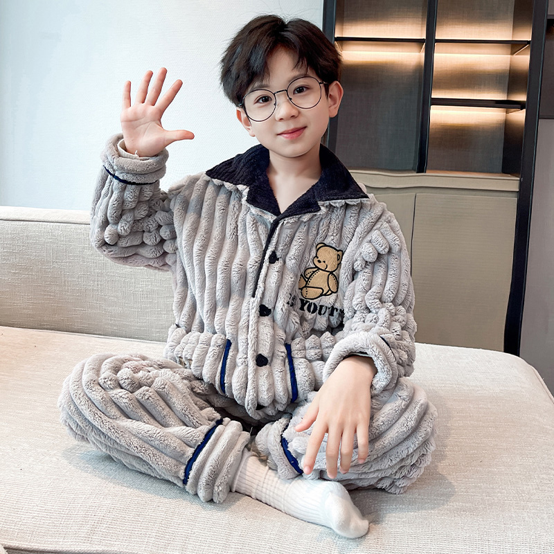 男童秋冬家居服套装2025新款