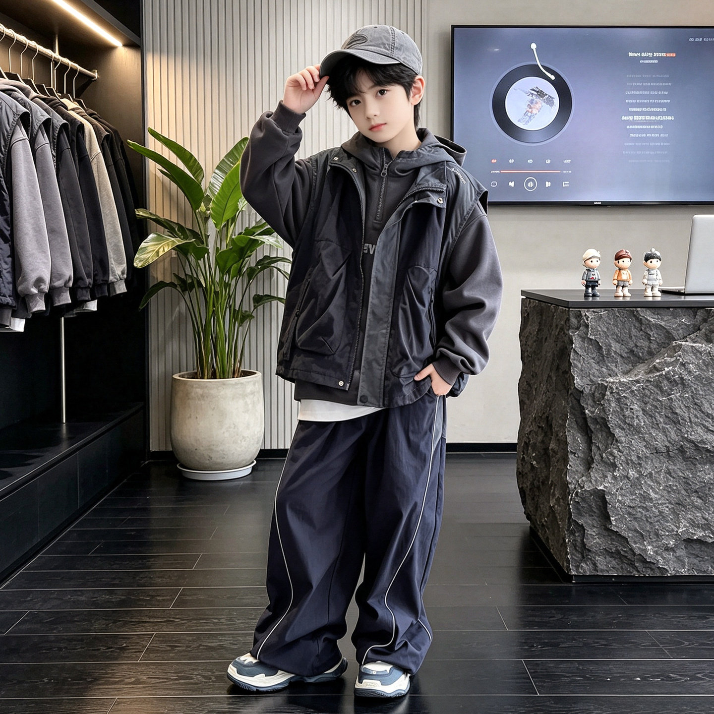 儿童装男童套装秋装2026新款中大童春秋款外套休闲男孩秋季三件套