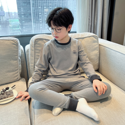 儿童装男童睡衣秋衣秋裤套装2025新款大童家居服德绒冬款保暖内衣