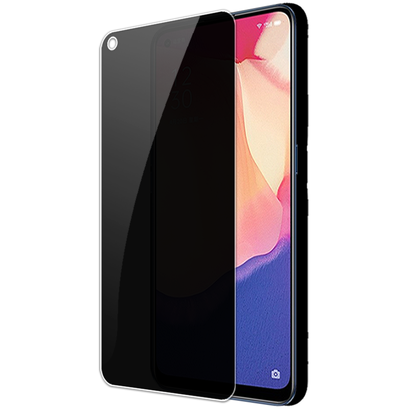适用OPPO Reno4SE 5G防窥膜PEAM00/PEAT00钢化膜全屏防偷窥防盗手机钻石膜黑边抗指纹防偷瞄防摔爆保护隐私膜