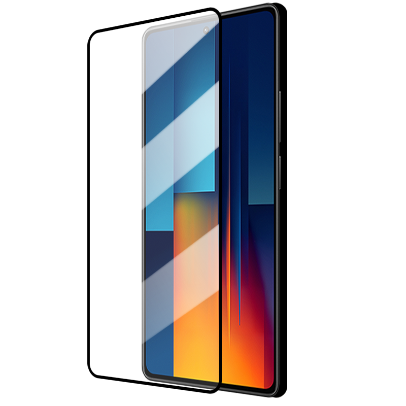 小米PocoM6Pro4G黑边钢化膜
