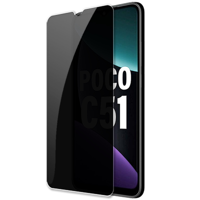 适用Poco C51防窥膜小米2305EPCC4G钢化膜2302EPCC4I全屏2302EPCC4H防偷窥防盗手机钻石膜防偷瞄防爆保护隐私
