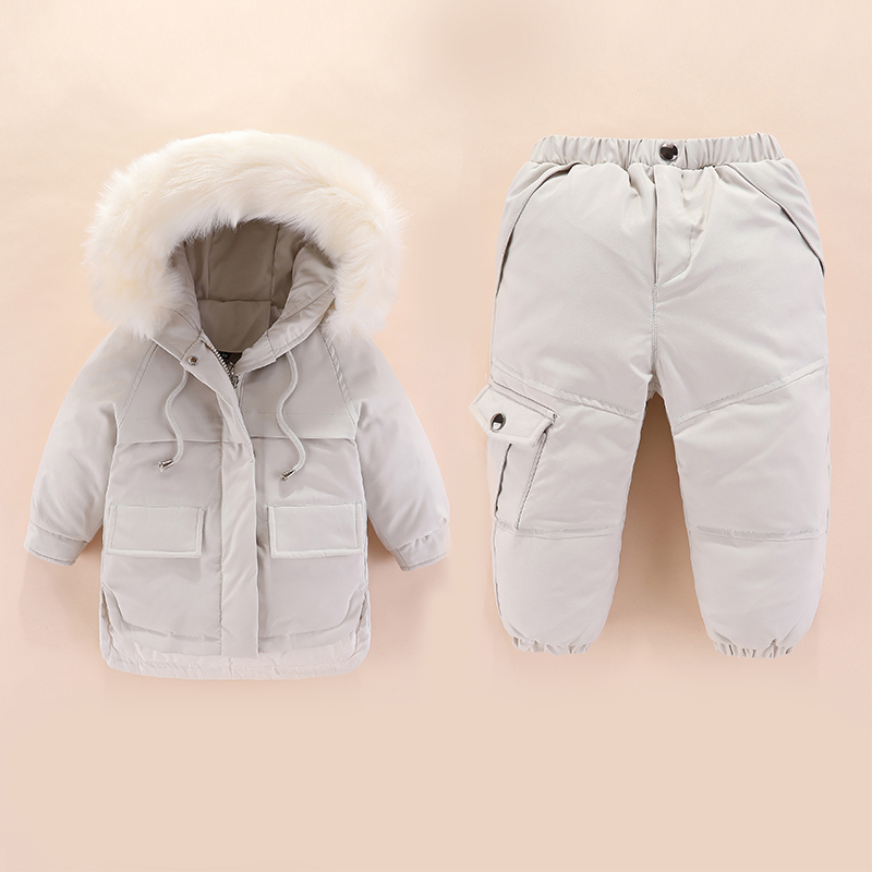 New childrens down jacket boys and girls Baby Set thickened 2-piece winter suit for children aged 1-3