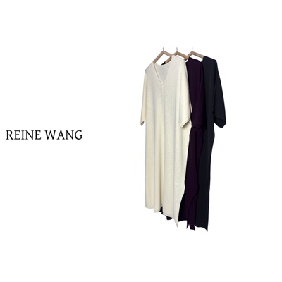 REINEWANG  极简大牌高品质款亚麻针织宽松连衣裙，度假裙