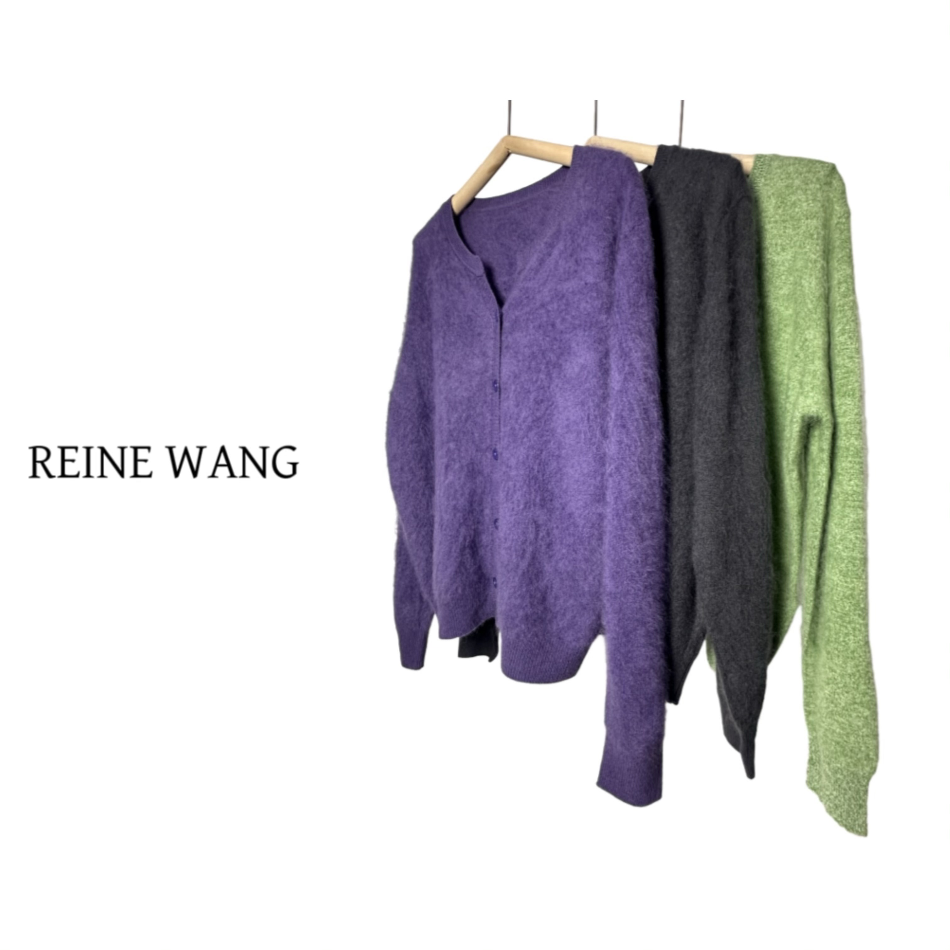 REINEWANG 新品价 重工拉毛羊绒羊毛高级感百搭针织衫上衣