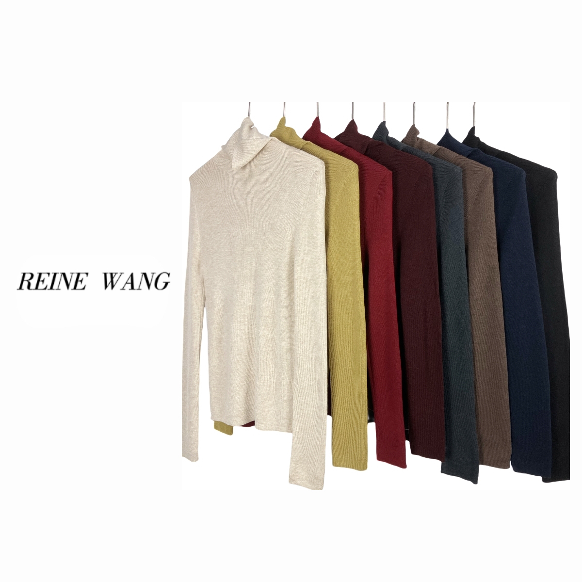 REINEWANG 轻奢羊毛高领堆堆领修身打底衫针织衫 经典款