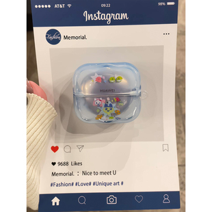 可爱卡通拓麻歌子萌物适用华为freeclip二代耳机壳蓝牙耳夹freebudsse2/se3防摔Pro3/Pro4保护套5i/6i/7i女款