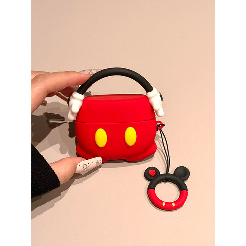 萌系趣味可爱米奇小短裤适用苹果无线蓝牙AirPodsPro耳机壳AirPods4代软AirPods1/2硅胶AirPods3保护套Pro2女