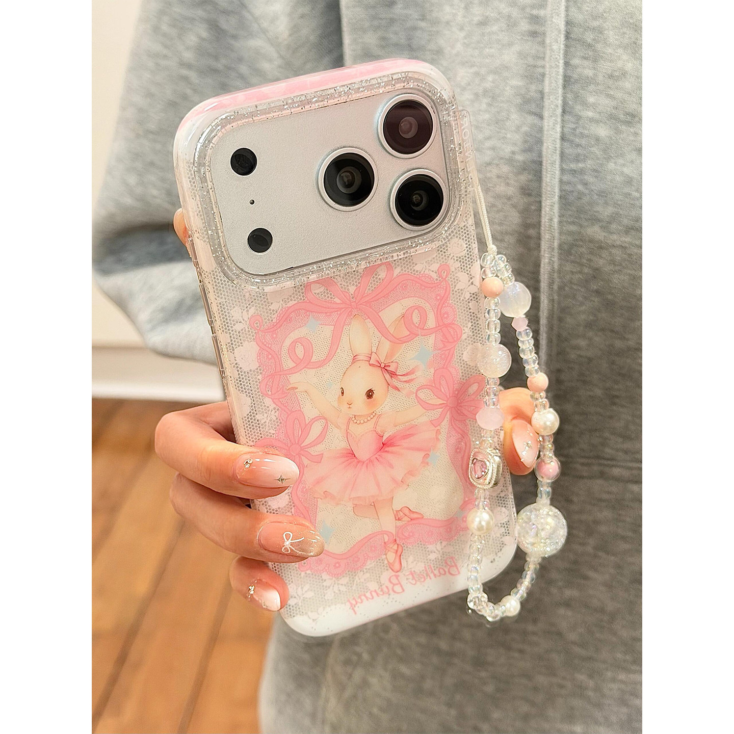 ins风蕾丝花边可爱芭蕾舞兔子适用iPhone17promax手