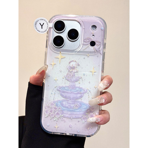 韩系可爱许愿池花仙子Kitty猫适用iPhone17promax手机壳苹果17新款16pro全包14防摔15pm女款17pro超好看独特