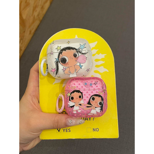 可爱卡通吐泡泡小玉YUY适用AirPods4代耳机壳苹果AirPodsPro3代无线蓝牙1/2/3代软硅胶Pro2代防摔Pro三代女款