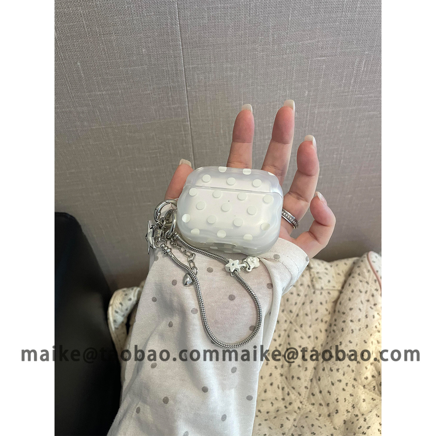 新款磨砂小众简约白色波点适用AirPods4代耳机壳无线苹果AirPodsPro3代蓝牙1/2/3代软硅胶Pro2防摔Pro三代女