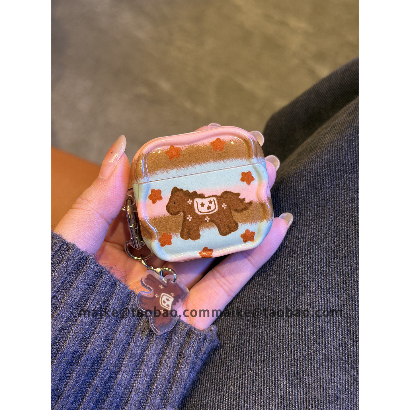 韩系复古棕条纹星星小马适用AirPods4代耳机壳苹果AirPodsPro3代无线蓝牙1/2/3代软硅胶Pro2防摔Pro三代女款,3C数码配件,耳机保护套,淘宝优惠券,粉丝福利购,淘宝优惠卷