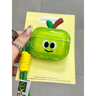 原创可爱五月天周边青苹果适用AirPods4代耳机壳苹果蓝牙AirPodsPro3代软1/2代硅胶3代防摔套pro三代Pro2代女