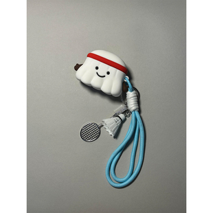 jellycat软萌可爱立体羽毛球带挂件适用苹果无线蓝牙AirPods4代耳机壳软AirPodsPro二代硅胶AirPods1/2防摔3