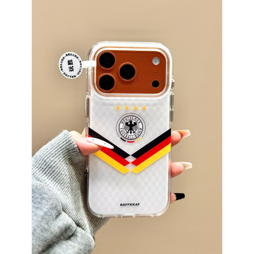 超火人气世界杯足球德国队适用iPhone17promax手机壳个性苹果16Pro新款15全包16pm防摔17女款17Pro独特超好看