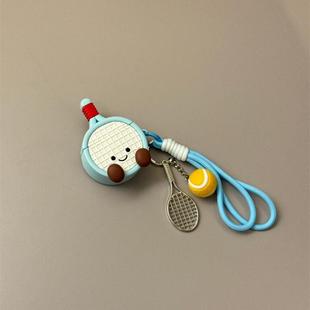 jellycat呆萌网球拍表情带挂件适用苹果无线蓝牙AirPodsPro耳机壳4代软AirPods1/2代硅胶AirPods3保护套Pro2