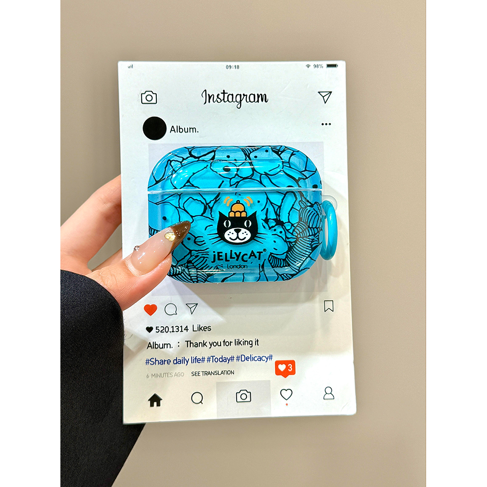 jellycat可爱超萌线条吉利猫适用苹果AirPods4代耳机壳AirPodsPro二代软AirPods1/2硅胶pro2保护套AirPods3女