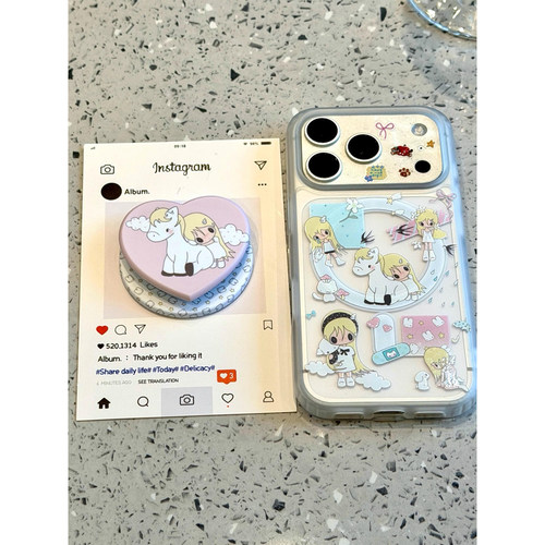 可爱小马野有上秋少女磁吸支架适用iPhone17promax手机壳苹果16Pro新款15全包16pm防摔17女款17Pro独特超好看