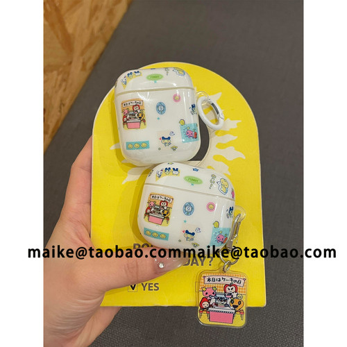 ins日韩卡通拓麻歌子适用AirPods4代耳机壳半透苹果AirPodsPro3代蓝牙1/2/3代软硅胶Pro2代防摔保护套Pro三代