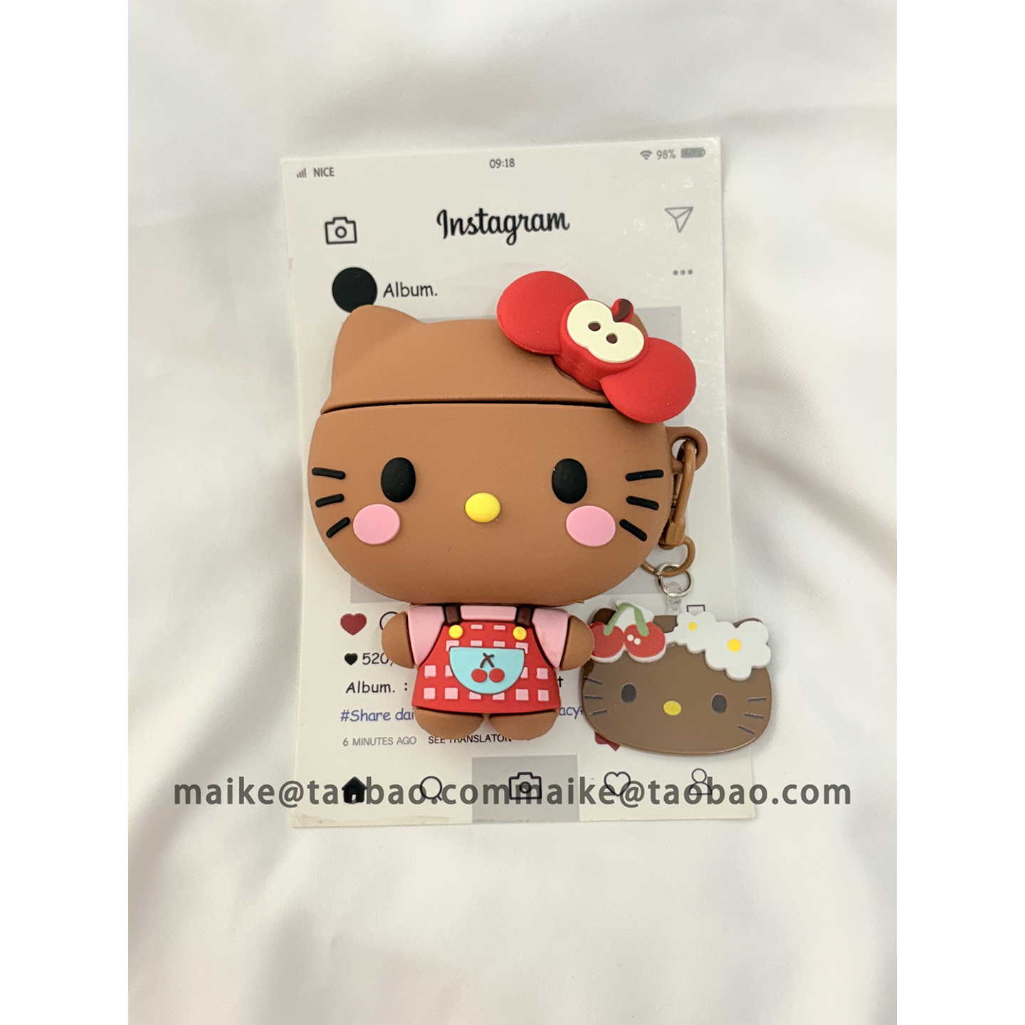 韩系卡通可爱黑皮Kitty猫防尘塞适用AirPods4代耳机壳Pro3苹果蓝牙AirPodsPro2代软1/2代硅胶3代防摔Pro二代