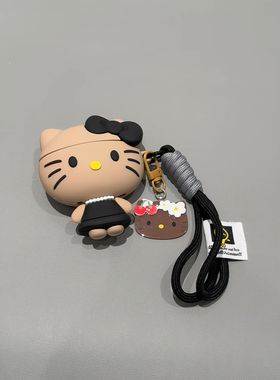 千金风可爱黑皮Kitty猫防尘塞适用华为pro4蓝牙freebuds7i/6i耳机壳软freeclip二代/5i硅胶Pro5女se3防摔SE2