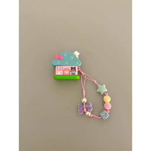 趣味卡通可爱小狗小熊房屋适用苹果无线蓝牙AirPodsPro三代耳机壳AirPods4代软1/2代硅胶3代防摔套Pro2代女款