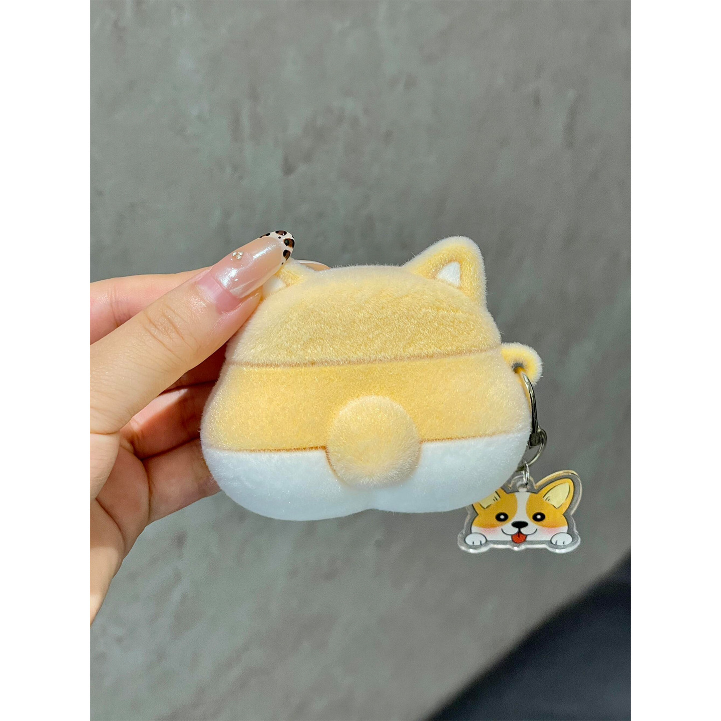 卡通人气可爱植绒柯基屁屁适用AirPods4代耳机壳苹果蓝牙Ai