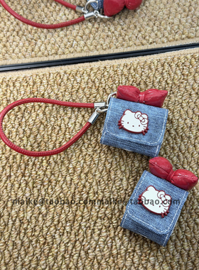 韩系蓝色牛仔可爱Kitty猫适用AirPods4代耳机壳翻盖苹果蓝牙AirPodsPro三代软1/2/3代硅胶Pro2代女款Pro3防摔