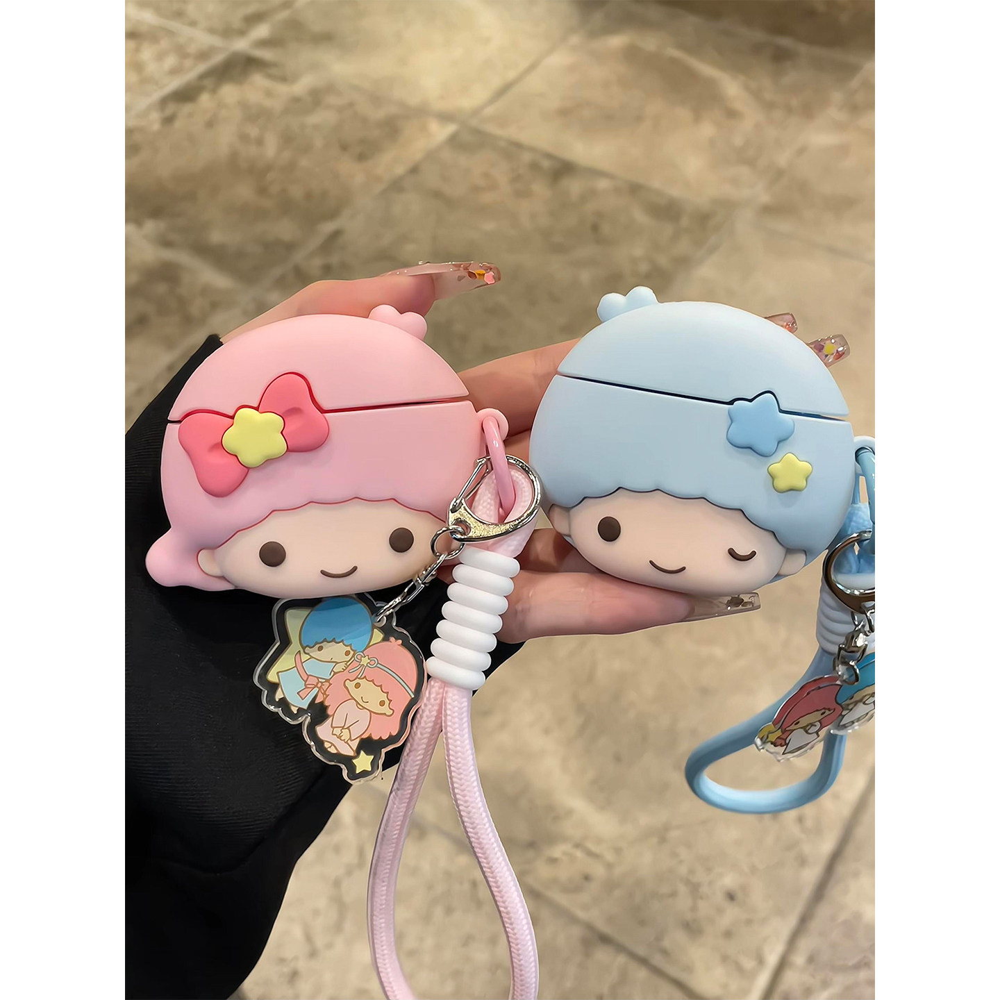情侣款可爱双子星男女孩适用AirPods4代耳机壳苹果AirPodsPro3代蓝牙1/2/3代软硅胶Pro2代防摔套Pro三代女款