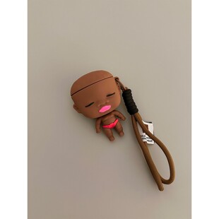 人气可爱娜塔莎黑人娃娃适用OPPOencoAir4Pro耳机壳蓝牙free4/3/2软硅胶X3/R3pro/4i/r4防摔套一加Buds4/AEC2