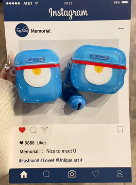 童年可爱卡通叮当猫百宝袋适用AirPods4代耳机壳苹果蓝牙AirPodsPro3代软1/2代硅胶3代防摔套pro三代Pro2代女