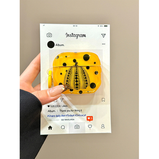 艺术风波点南瓜草间弥生适用苹果AirPods4代耳机壳AirPodsPro二代软AirPods1 2硅胶pro2保护套AirPods3代防摔