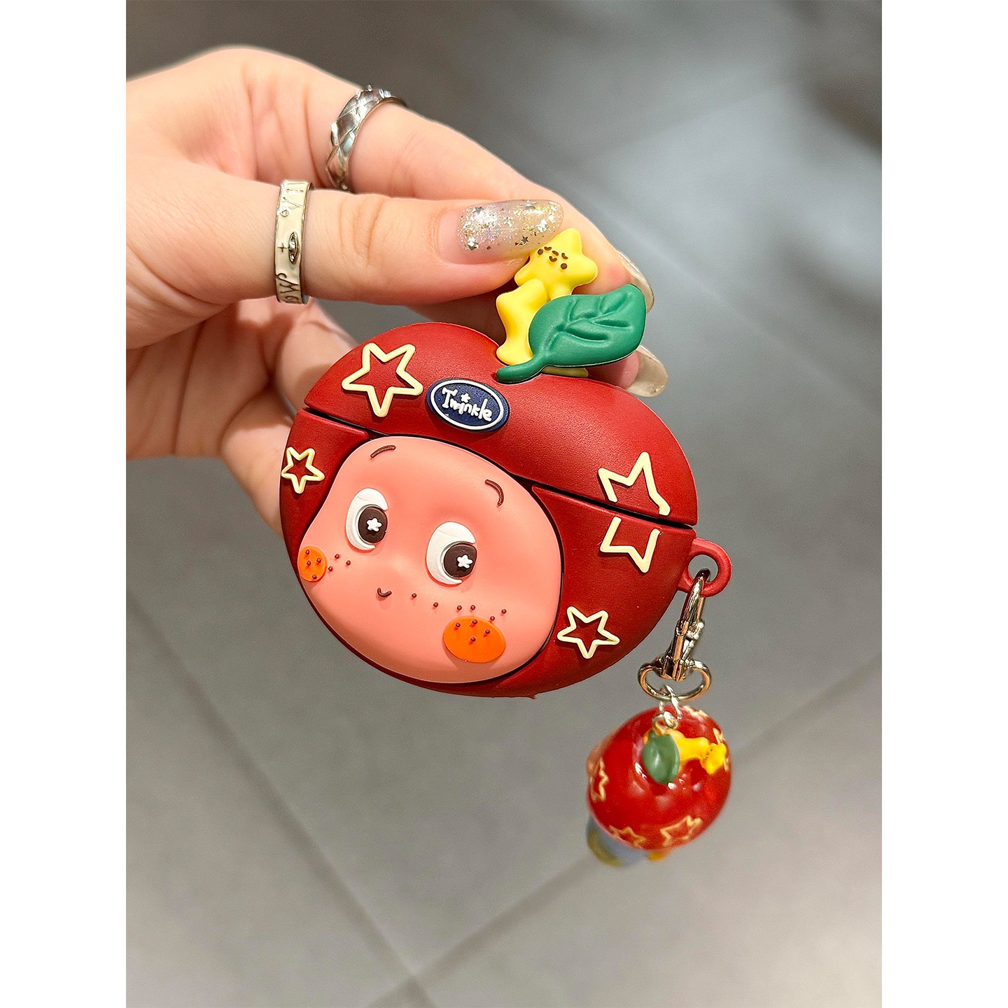 ins软萌可爱红苹果星星人适用华为pro4蓝牙freebuds6耳机壳7i软freeclip二代/4/5i硅胶保护se3新款SE2女Pro3