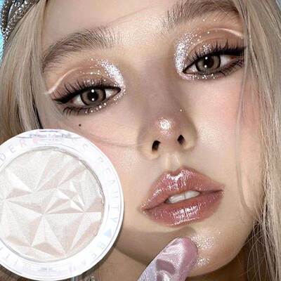 Diamond Highlighter Powder Palette 2 Colors Glitter Face Con