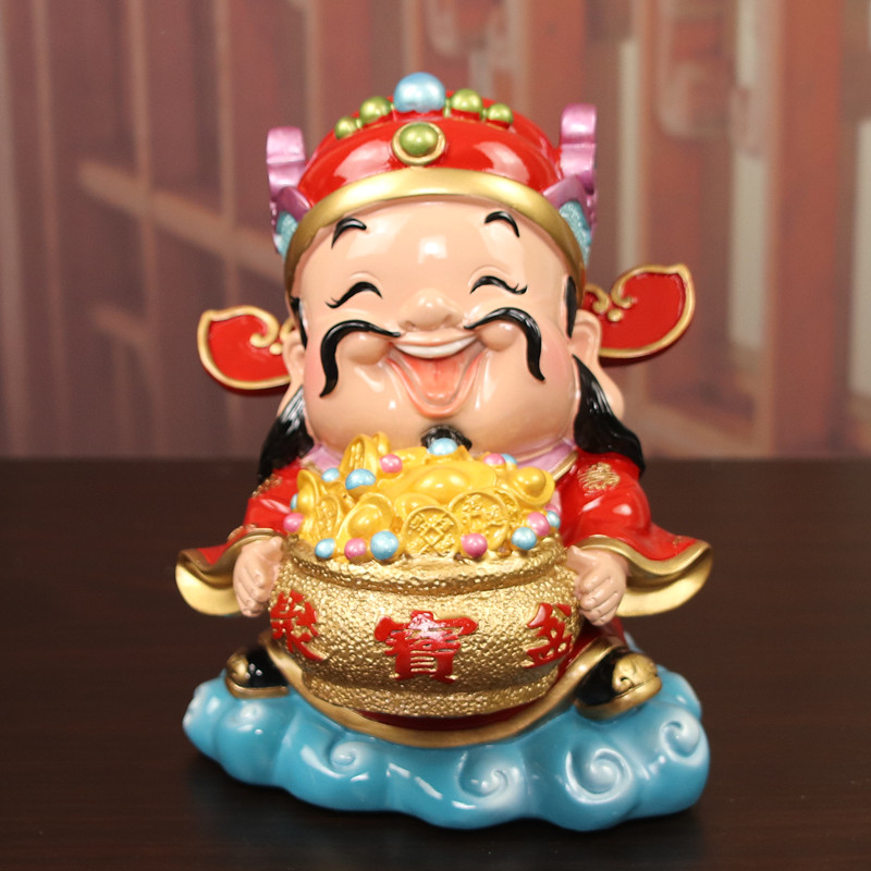 招财风水小财神爷储存钱罐摆件家居客厅电视柜装饰品店铺开 业礼