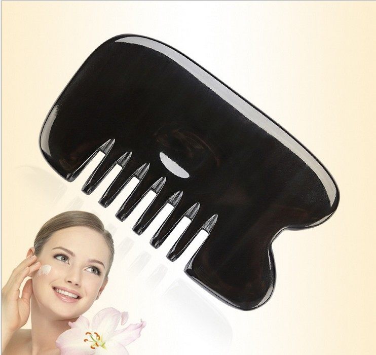 全息痧道缘传承天然黑色水牛角面部刮颈椎刘学奎美痧按摩板梳经络