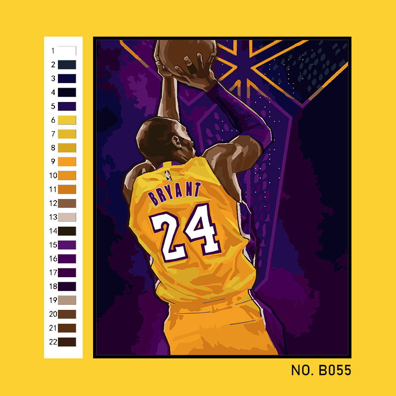 DIY数字油画NBA明星人物填色科比