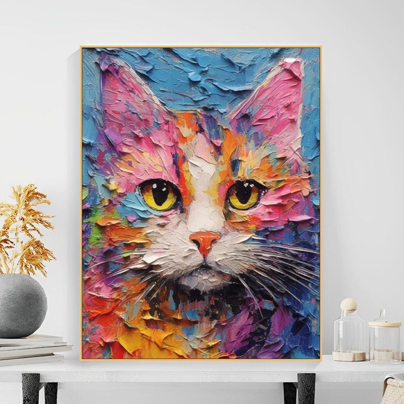 猫咪数字油画大象DIY填充画图片
