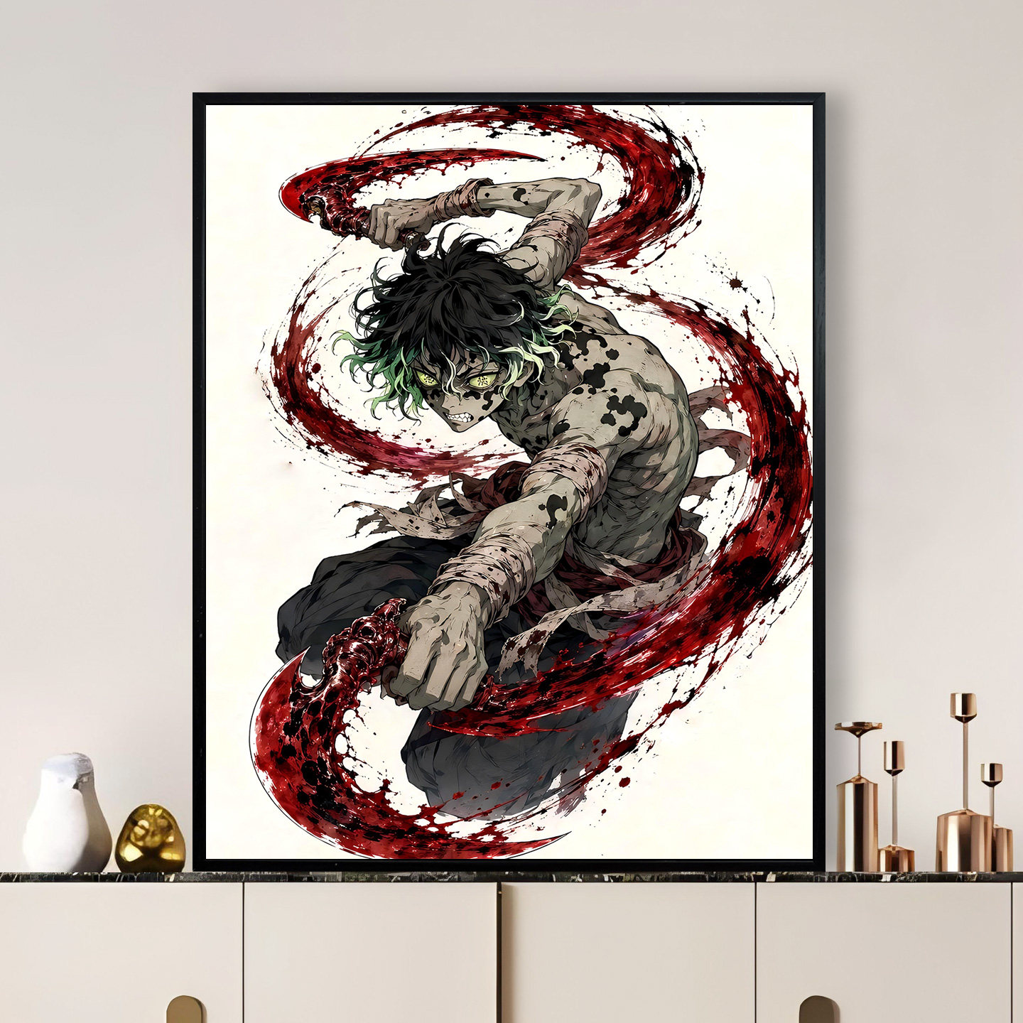 diy数字油画鬼灭之刃填色 0基础治愈解压手工绘画颜料管够可定制