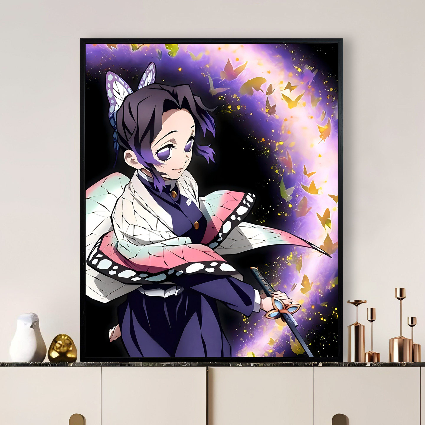 diy数字油画鬼灭之刃装饰画挂画来图可定制0基础手工绘画颜料管够