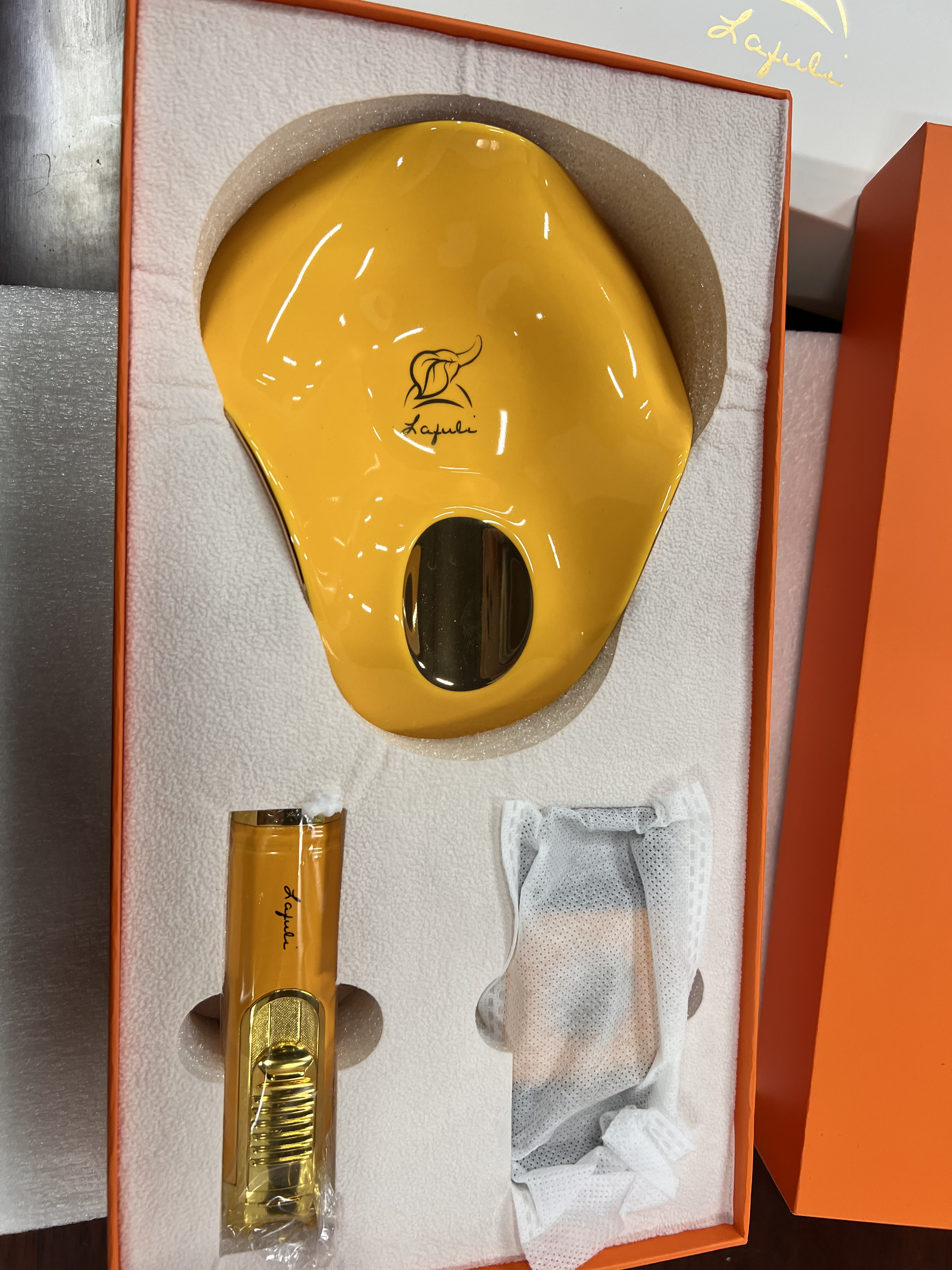 LUBINSKI雪茄三件套直冲火机金属雪茄剪陶瓷烟缸雪茄套装