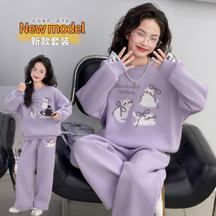 女童春装卫衣套装超好看2026新款中大童女孩运动两件套韩版10岁潮