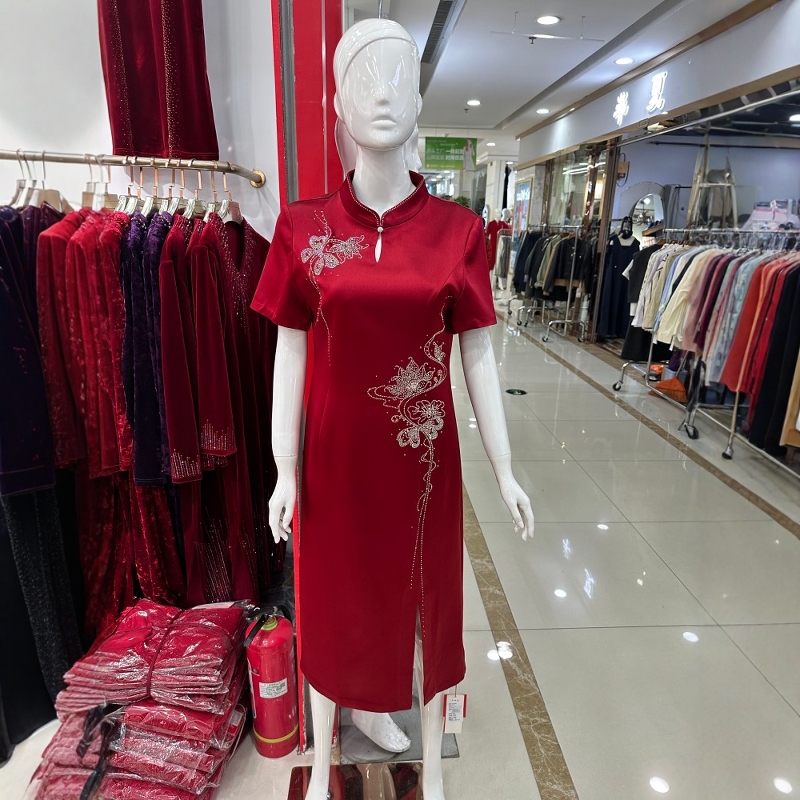 气质喜妈妈新中式改良旗袍礼服