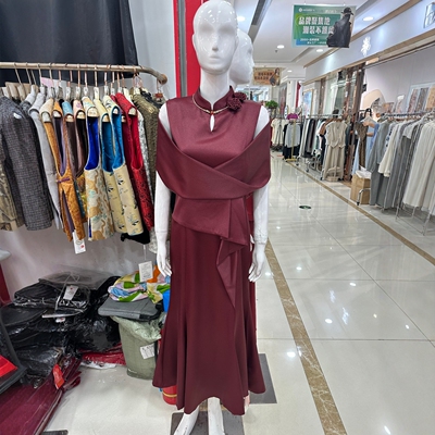 喜妈妈中式改良旗袍鱼尾晚礼服