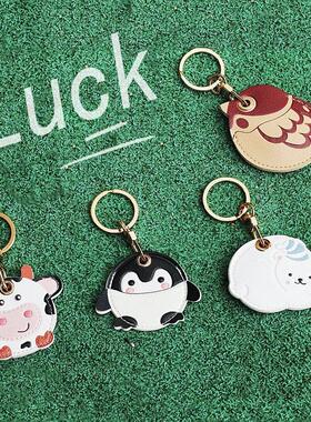 可爱卡通pu皮革水滴门禁卡套airtag保护套创意钥匙扣可爱包挂精美