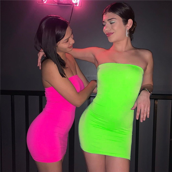 欧美性感修身包臀连衣裙